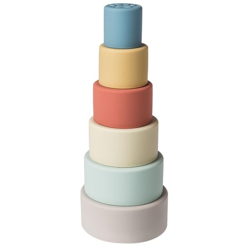 Mary Meyer Baby and Toddler Toys Simply Silicone Stacking Cups for 6+ Months Old Preschool Gifts, 11-Inches, Animals