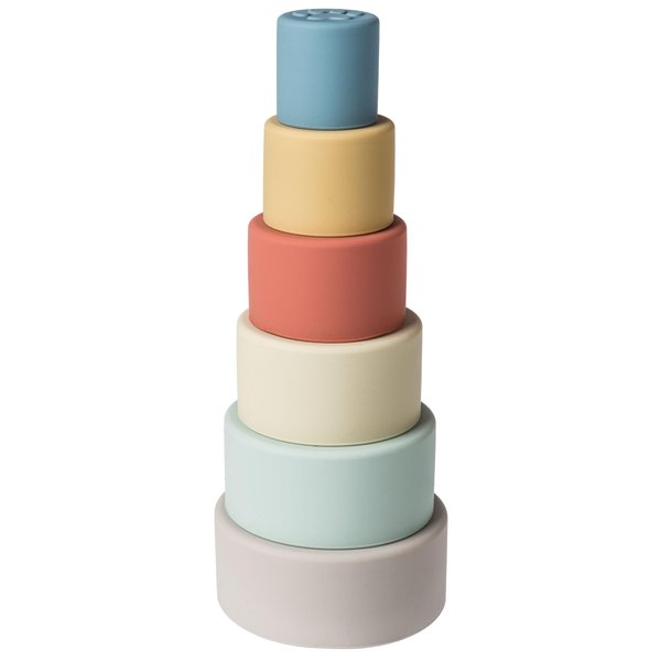 Mary Meyer Baby and Toddler Toys Simply Silicone Stacking Cups for 6+ Months Old Preschool Gifts, 11-Inches, Animals