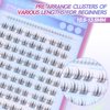 Natural Lash Clusters Wispy Cluster Eyelash Extensions 105Pcs Cluster Lash Extensions 10.5-13.5MM Soft & Thin Band Individual Lashes DIY at Home by MLEN DIARY