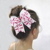 2Pcs Breast Cancer Awareness Cheerleader Bow Ponytail Holders Elastic Hair Tie for Cheerleaders Pink Ribbon Hair Bow for Women Hair Accessories for Breast Cancer Month