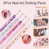 MYR 34Pcs Nail Art Brushes, Nail Art Brush Set, Nail Art Tools, including Nail Design Brushes, Nail Dotting Tool, Nail Drawing Pens, Nail Brush Brackets, Nail Nano Polishing Rubs
