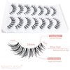 NINGLASH Wispy Lashes False Eyelashes Natural Look Fake Eyelash 14mm Faux 3D Mink Lashes Strips 7 Pairs Cat Eye Lash Pack