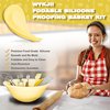 WYKJII Silicone Banneton Bread Proofing Basket, 9inch Round Basket for Sourdough Bread Proofing, Foldable Bread Proofing Bowl Set for Sourdough Bread Baking, Beige