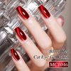 Double Rhythm 0.5 OZ Cat Eye Gel Polish with Magnet 15ML Holographic Glitter Shimmer Translucent Jelly Color Magnetic Nail Polish Salon DIY at Home (Blood Red-MC1046)