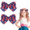 2pcs Football Hair Bow Clip, Football Barrettes Bowknot Sport Hairpin Printed with Rugby Hair Accessories for Girls, Women on Sports Parties Matches School Games