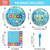 Wiooffen 96 Pcs Science Party Plates Napkins Tableware Set Mad scientist Supplies Disposable Dinnerware Little Scientist Decoration Favors for Kids, 24 Guests
