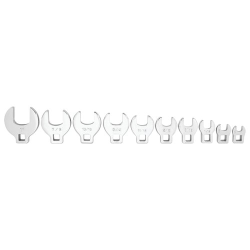 Performance Tool W453 10-Piece SAE Open End Crowfoot Wrench Set