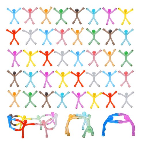 Man Fridge Magnets,40Pcs Refrigerator Magnets,Flexible Humanoid Colorful Magnetic,Translucent Magnetic People Magnets, Cool Magnetic People Mini Toy for Kids,Adults