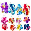 20 pcs Rainbow Flower Mini Pop Silicone Bubble Fidget Toys, Autism Special Sensory Party Favors Gifts for Family, Adult and Kids