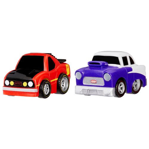 Little Tikes Crazy Fast Cars 2 Count (Pack of 1) Muscle Movers, Muscle Car Themed Pullback Toy Vehicles Goes up to 50 ft