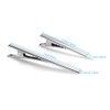 100 Pcs Silver Alligator Hair Clips, 3 Inch and 1.6 Inch Metal Hairdressing Salon Hair Grip Flat Top with Teeth, 2 Sizes
