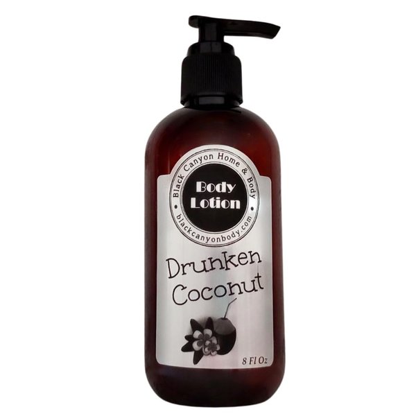Black Canyon Drunken Coconut Scented Luxury Body Lotion with Lanolin and Jojoba Oil, 8 Oz