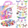 Girls Charm Bracelet Making Kit - Unicorn Jewelry Supplies Make Set DIY Art Craft Set Charm Bracelets Kits Creative Birthday Gifts for Kids Age 6 7 8 9 10 11 12 Year Old Girl Little Children Girl Toys