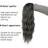 Tseses Ombre Grey Black Curly Wavy Long Wigs for Women Synthetic Hair Wigs Dark Roots Hair Women Full Wig Cosplay Halloween Party Daily Use (Ombre Grey)
