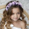 Campsis Girls Headpiece Flower Headbands Pearl Communion Hair Accessories Crystal Girls Birthday Photography Hair Band for Women and Girls(Purple)