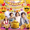 Pirese Emoticon Face Birthday Decorations, Smile Face Party Decorations, Emoticons Happy Birthday Banner, Yellow Face Birthday Party Supplies, Emoticons Party Decor, Poop Birthday Party Supplies