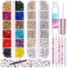 5608Pcs Makeup Rhinestones with Face Glue, Flatback Colorful Face Gems Crystal AB&Clear Eye Jewels with Pickup Dotting Tools for Face Eye Body Makeup, Nail Art and DIY Crafts