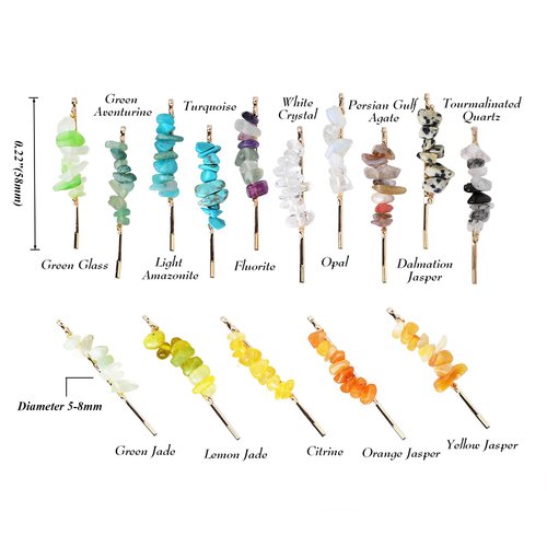Crystal Hair Pins Gemstone Jeweled Bobby Pin Decorative Hair Accessories for Women Colorful Hairpins Set of 15