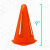 Franklin Sports Plastic Soccer Cones - Mini Sports Cones for Drills + Practice - Flexible Orange Goal Cones for Training + Games - 9 Inches