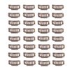 30pcs 9 Teeth Stainless Steel Snap Comb Wig Clips, Hair Extension Clips, Wig Accessories Clip with 30 Assorted Sewing Needles and 2 Rolls Thread (Dark Brown)