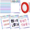 Yazabai 100PCS Empty Holographic Nail Storage Bag Press on Nail Packaging Bag and 100PCS Shiny white cardboard Nail Tips Packaging Bags with 1 Roll Transparent Tape