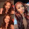 30 32 34 inch Color #33 Human Hair Bundles Reddish Brown Human Hair Bundles Copper Red Body Wave Human Hair Bundles Red Body Wave Bundles Human Hair Extensions