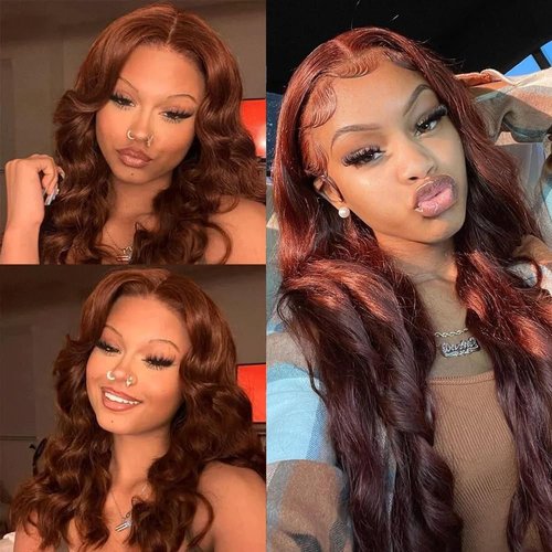 30 32 34 inch Color #33 Human Hair Bundles Reddish Brown Human Hair Bundles Copper Red Body Wave Human Hair Bundles Red Body Wave Bundles Human Hair Extensions