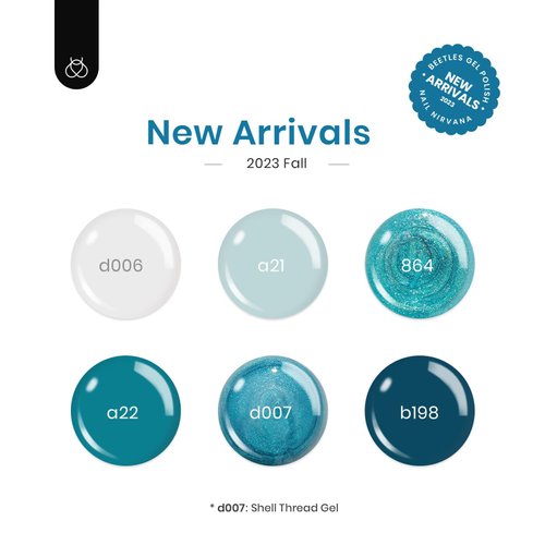 Beetles Blue Gel Nail Polish Set, 6 Colors Glitter Pearl Winter Gel Polish Mermaid Treasures Navy Blue Gel Polish Nail Art Design Soak off Uv Led Nail Lamp Nails Manicure