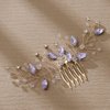 Bridal Wedding Crystal Hair Comb, Handmade Colourful Rhinestone Hair Clips Bridal Headpiece Sparkly Crystal Hair Pin Side Combs Hair Accessorie for Women Girls