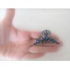 Generic Medium silver metal flower leaf crystal hair claw clip bridal clip medium/fine (Primary color: Blue)