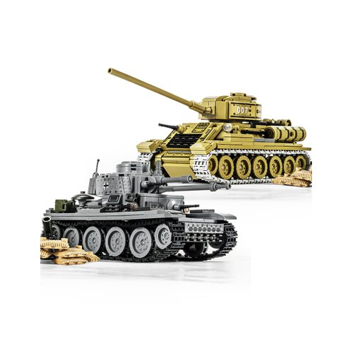 SEMKY Military Series 38T Tank + T34 Tank 2 in 1 MOC Building Blocks（1000 Pieces）,WW2 Army Tank for Kid and Military Fan
