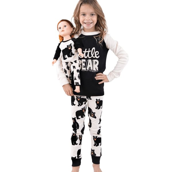 Lazy One Matching Little Bear Doll Pjs for Dolls and Kids, American 18-Inch Girl Doll Accessories, Doll Clothes, Matching Pajama Set for Dolls