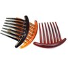 Women's French Twist Combs Plastic Side Hair Comb with Seven Tooth - Set of 6 (3 Colors, Each 2pcs)