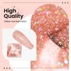 SUPWEE Glitter Gel Polish Sparkly Holographic Nail Polish Gel Rose Gold Reflective Gel Polish 15ml Soak Off UV Lamp Gel for Home DIY Manicure