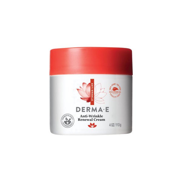 Derma E Anti-Wrinkle Renewal Skin Cream – Vitamin A Wrinkle Treatment Cream – Vegan Anti-Aging Moisturizer to Smooth & Renew Aging Skin, 4 oz