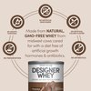 Designer Wellness Designer Whey Natural 100% Whey Protein Powder with Probiotics , Fiber, and Key B-Vitamins for Energy, Gluten-free, Non-GMO, Gourmet Chocolate 12 oz