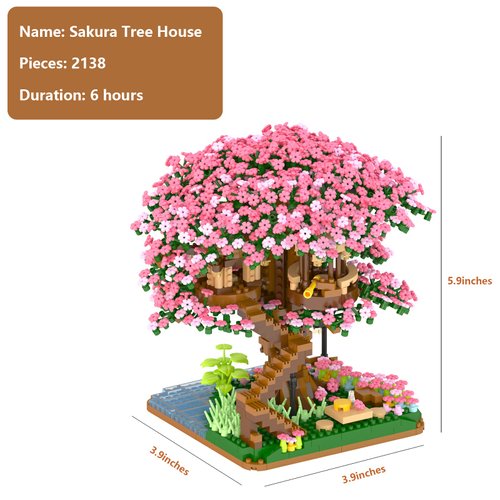 Cherry Bonsai Tree Building Sets, Original Scene Music Cherry Blossom Tree Building Kit 2008 Pcs,Type :Symphony. Sakura Tree House Building Set, Cherry Tree Building Set, Sakura Tree Building Set.