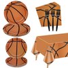 81 Pcs Basketball Tableware Set, Basketball Party Plates, Basketball Tablecloth, Napkins, Basketball Birthday Party Decorations for Teens Kids Boys Basketball Team Party Supplies, Serves 20 Guests