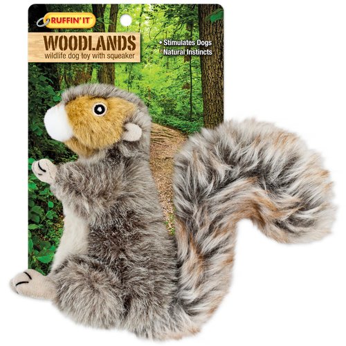 RUFFIN&#39; IT Reaowazo Woodlands Plush Squirrel Dog Toy, Small