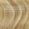 GOO GOO Clip in Hair Extensions Real Human Hair, 14inch 150g 9Pcs, 16/22 Light Blonde Highlighted Golden Blonde, Remy Human Hair Extensions Clip ins for Women, Natural Human Hair