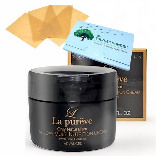 NEWTOKI Korean Hydrating Moisturizer All Day Multi Snail Face Cream 100ml with Oil Blotting Papers