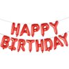 Happy Birthday Balloons, Aluminum Foil Banner Balloons for Birthday Party Decorations and Supplies (Red)