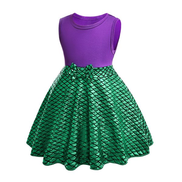 magictaill Mermaid Dress for Little Girls, Princess Dress Up Clothes, Festivals Costumes for Girls 3-8 Birthday Gifts (4-5 years)