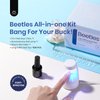 Beetles Gel Nail Kit Easy Nail Extension Set with 500Pcs Nail Tips Coffin Shape 5 In 1 Nail Glue Base Gel and Innovative Led Lamp Easy Diy Nails Art Home Gelly Tips