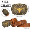 INOGIH Men-Western-Cowboy-Leather-Buckle-Belts-with-Longhorn-Bull-Floral-Engraved-Belt-Buckle-for-Jeans 33" to 42" Waist
