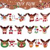 DIY Christmas Reindeer Tree Ornament Craft Kit for Kids Holiday Art Making Craft with Stickers, Make Your Own Xmas Reindeer Christmas Favor Decoration Home Classroom Party Game Activities