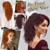 BARSDAR Red Ponytail Extension - 18 Inch Claw Clip Ponytail Hair Extensions for Women - Curly Wavy Multi Layered Synthetic Clip in Ponytail Hairpieces Daily Party Halloween - Dark Burgundy