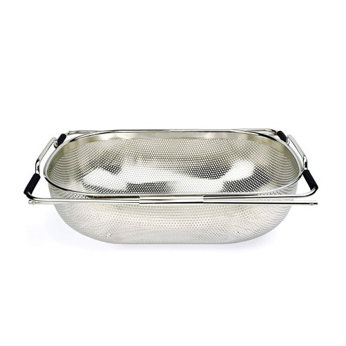 RSVP International Precision Pierced In-Sink Drainer, Square, Stainless Steel