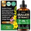 Fidus 7 in 1 Mullein Drops for Lungs- Echinacea | Oregano | Ginger | Elderberry | Marshmallow Root ｜Thyme Leaf - Lung Detox for Smokers, Respiratory & Immune Support- Vegan，Non-GMO，4 fl oz