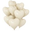 GRESATEK White Heart Balloons,10Pcs Cream White Foil Heart Shaped Balloons,18Inch Beige Helium Mylar Balloons for Valentines,Engagement,Brithday,Baby Shower,Wedding Party Decorations